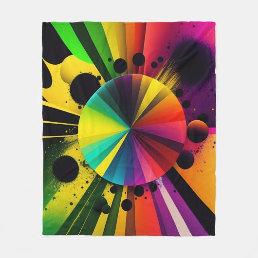 Moderne Kleurrijke Rays 3D Abstract Geometrisch Fleece Deken (Voorkant)