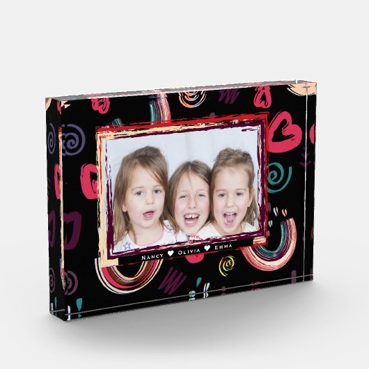 Moderne Kleurrijke Regenboog Custom Fotoblokken (Links)