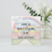 Moderne kleurrijke regenboog dank je leraar Kaart (Staand voorkant)