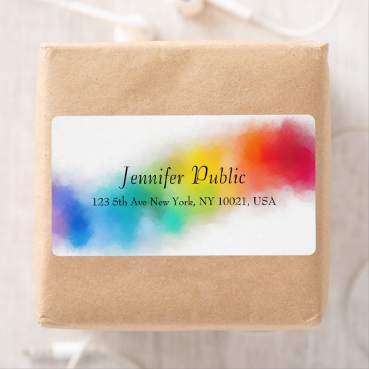 Moderne kleurrijke regenboogkleuren Abstract Etiket (Insitu)