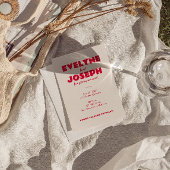 Moderne Kleurrijke Retro Bold Funky Unieke Bruilof Kaart