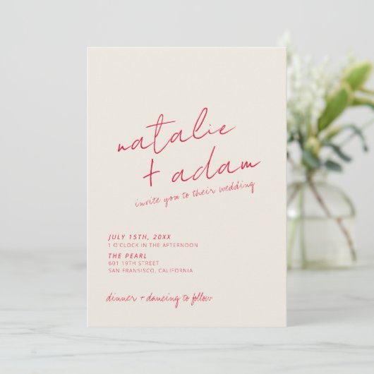Moderne Kleurrijke Retro Fun Whimsical Script Brui Kaart (Staand voorkant)