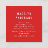 Moderne, kleurrijke, roodblauwe Confetti Vierkante Visitekaartje (Achterkant)