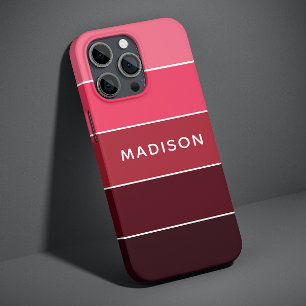 Moderne Kleurrijke Roze Kleurblok Persoonlijke Naa iPhone 12 Pro Hoesje
