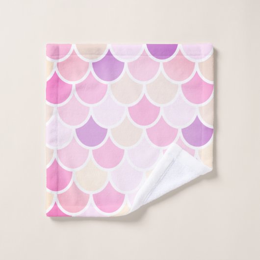 Moderne kleurrijke roze zeemeerminnen bad handdoek (Wasdoekje)