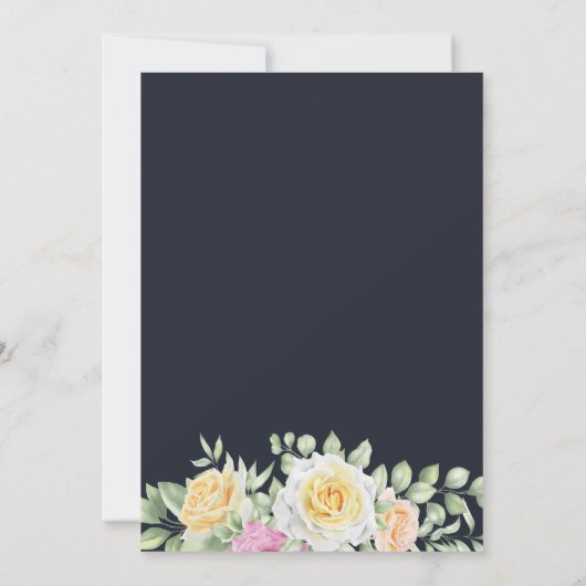 Moderne kleurrijke Rozen Elegant Engagement Party Kaart (Achterkant)