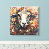 Moderne Kleurrijke Schaap Art Canvas Print (Insitu (Houten vloer))
