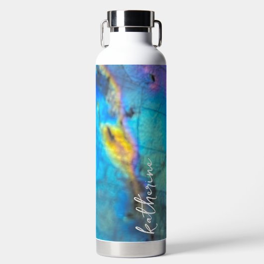 Moderne kleurrijke scriptnaam waterfles (Voorkant)