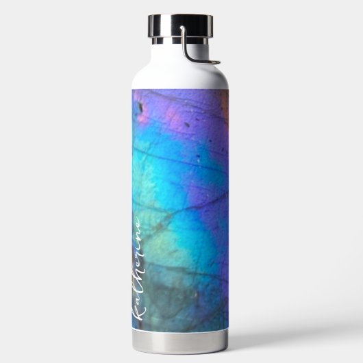 Moderne kleurrijke scriptnaam waterfles (Links)