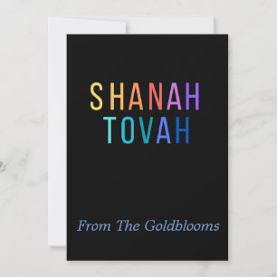 Moderne Kleurrijke Shanah Tovah Joodse Nieuwjaarsg Feestdagenkaart