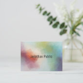 Moderne, kleurrijke Sjabloon Abstracte art Profess Visitekaartje (Staand voorkant)