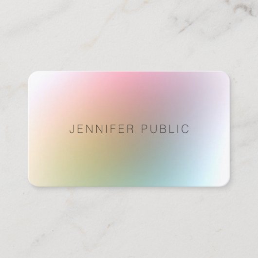 Moderne kleurrijke Sjabloon elegant minimalistisch Visitekaartje (Voorkant)