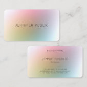 Moderne kleurrijke Sjabloon elegant minimalistisch Visitekaartje (Voorkant / Achterkant)