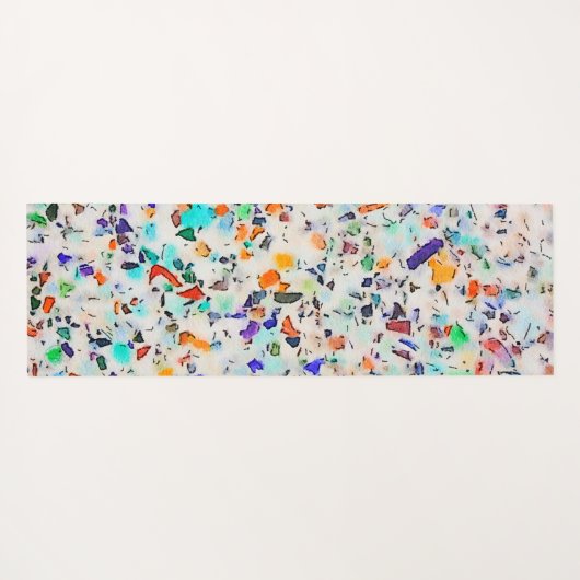 Moderne kleurrijke speckles Terrazzo Waterverf Pai Yogamat (Achterkant (horizontaal))