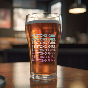 Moderne, kleurrijke, sterke meisjesinspiratiezin glas