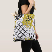 Moderne kleurrijke stijlvolle Abstracte kunstvorme Draagtas (Dichtbij)