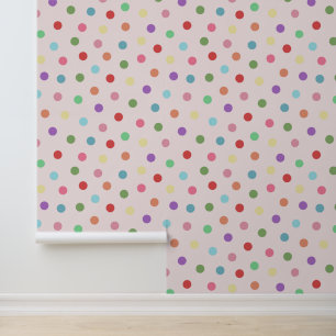 Moderne kleurrijke Stippen Pattern Pink Behang