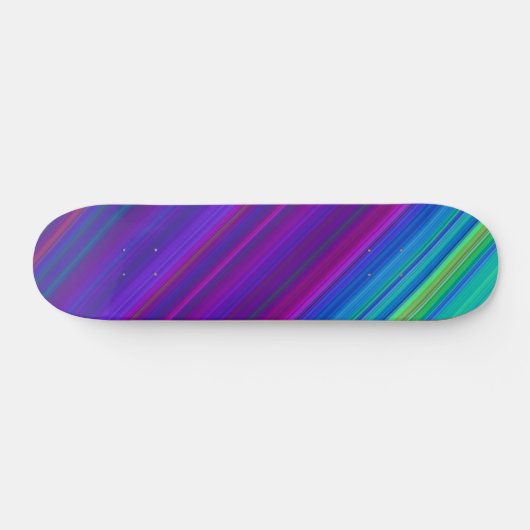 Moderne kleurrijke strepen Groen Blauw Paars Skateboard (Horizontaal)