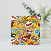 Moderne Kleurrijke Stripboek Uitroeptekens Kaart (Staand voorkant)