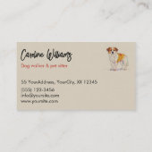 Moderne kleurrijke tekening hond walker huisdier s visitekaartje (Achterkant)