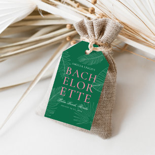 Moderne kleurrijke tropische palmbladeren Bachelor Cadeaulabel