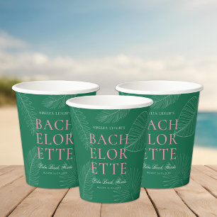 Moderne kleurrijke tropische palmbladeren Bachelor Papieren Bekers