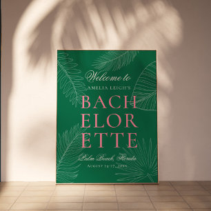 Moderne kleurrijke tropische palmbladeren Bachelor Poster