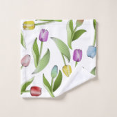 Moderne kleurrijke tulp bad handdoek (Wasdoekje)
