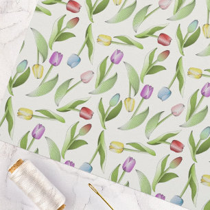 Moderne Kleurrijke Tulp Botanische Bloem Stof