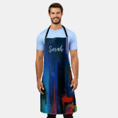 Moderne kleurrijke verfborstel Abstracte geschenke Schort (Gedragen)