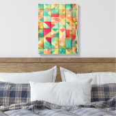 Moderne Kleurrijke Verpakte Kunst Canvas Print (Insitu (Slaapkamer))