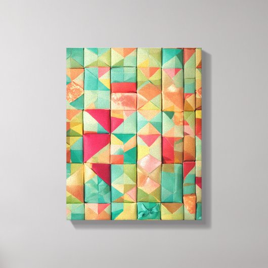 Moderne Kleurrijke Verpakte Kunst Canvas Print (Voorkant)