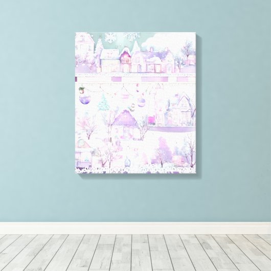 Moderne Kleurrijke Verpakte Kunst Canvas Print (Insitu (Houten vloer))