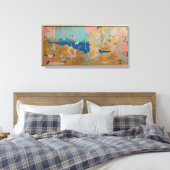 Moderne Kleurrijke Verpakte Kunst Canvas Print (Insitu (Slaapkamer))