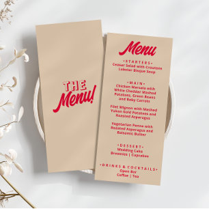 Moderne Kleurrijke Vette Funky Retro Unieke Bruilo Menu