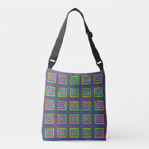 Moderne kleurrijke vierkant geometrische afbeeldin crossbody tas