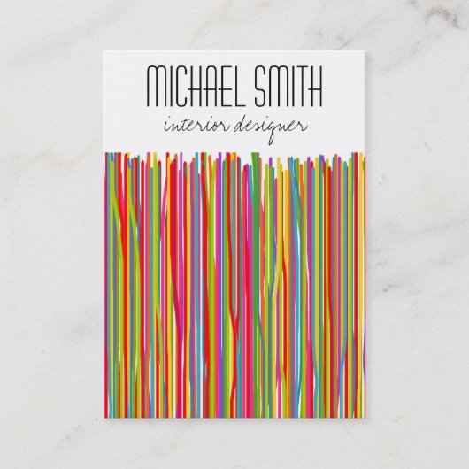 Moderne Kleurrijke Visitekaart voor Interieur Ontw Visitekaartje (Voorkant)