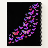 Moderne Kleurrijke Vlinderpatroon Custom Name Notitieboek (Achterkant)