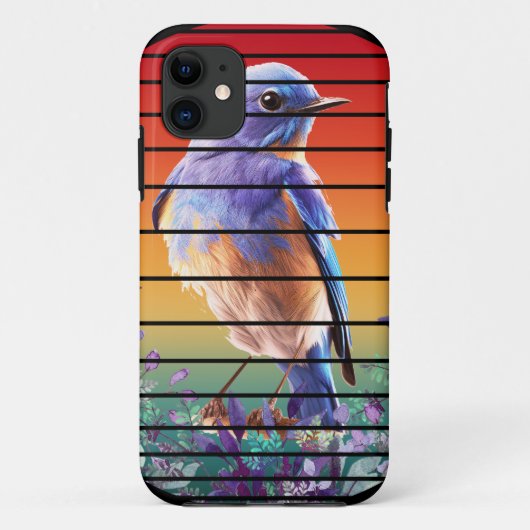 MODERNE KLEURRIJKE VOGEL IN BLOESEM ZONSONDERGANG Case-Mate iPhone CASE (Achterkant)