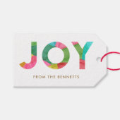 Moderne Kleurrijke Vreugde Kerstbomen Cadeaulabel (Voorkant (Horizontaal))