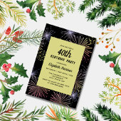 Moderne Kleurrijke Vuurwerk Gouden Zwarte Verjaard Kaart