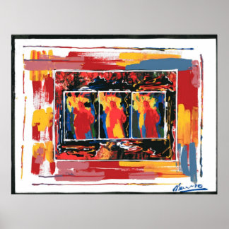 Moderne kleurrijke waterverf 9-11 Vrijheidsbeeld Poster