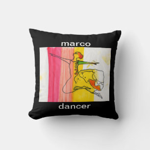 Moderne kleurrijke waterverf Ballerina Geometrisch Kussen