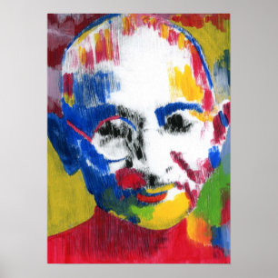 Moderne, kleurrijke waterverf Mahatma Gandhi Poster