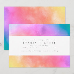 Moderne kleurrijke Waterverf regenboogVrijgezellen Kaart