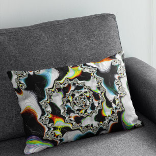 Moderne kleurrijke wervelfractal Psychedelic Kussen