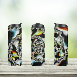 Moderne kleurrijke wervelfractal Psychedelic Thermosbeker