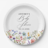 Moderne Kleurrijke Wildbloemen Bloemen Bloemen Boe Papieren Bordje (Voorkant)