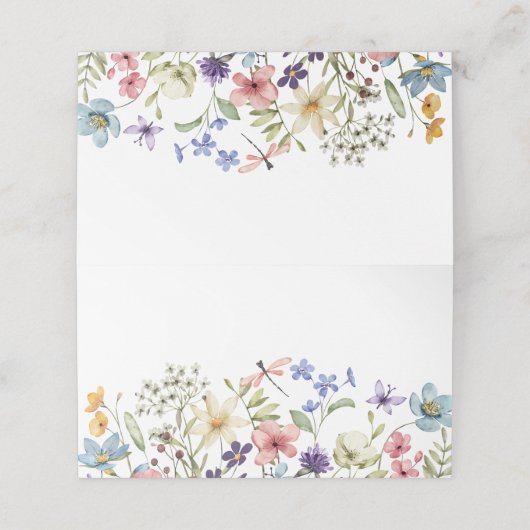 Moderne Kleurrijke Wilde Bloemen Bruidsfeest (Buitenkant ongevouwen)