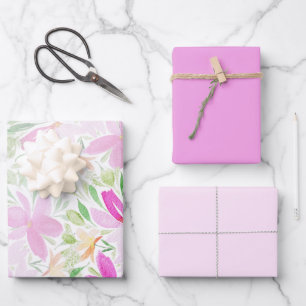 Moderne Kleurrijke Wildflower Waterverf Kunst Inpakpapier Vel